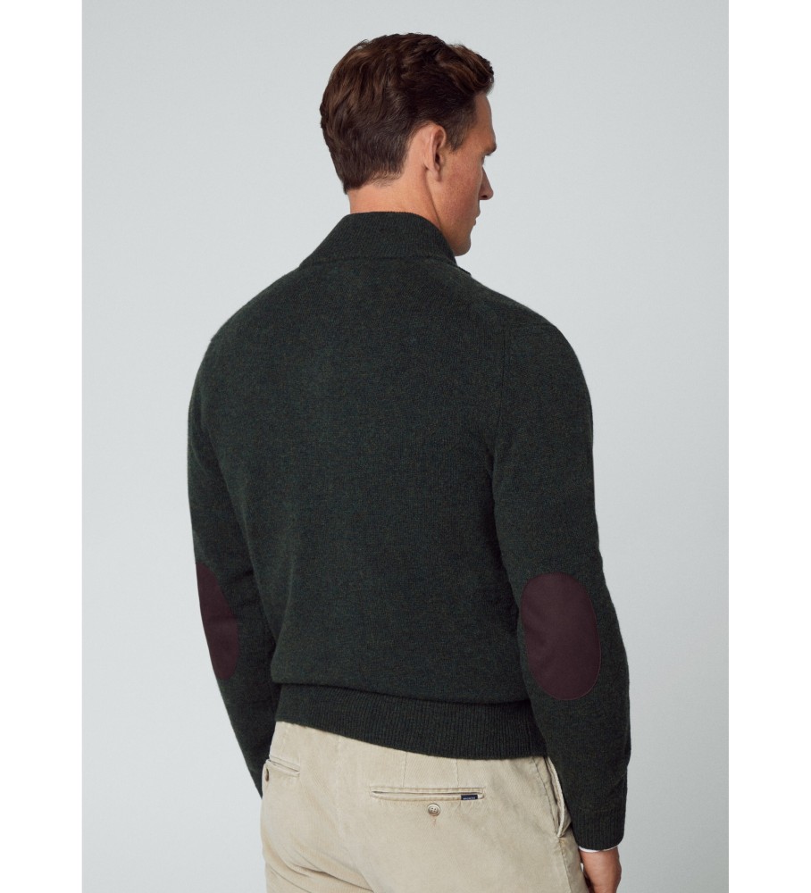 Suéter Hackett Navy Lambswool Fzip