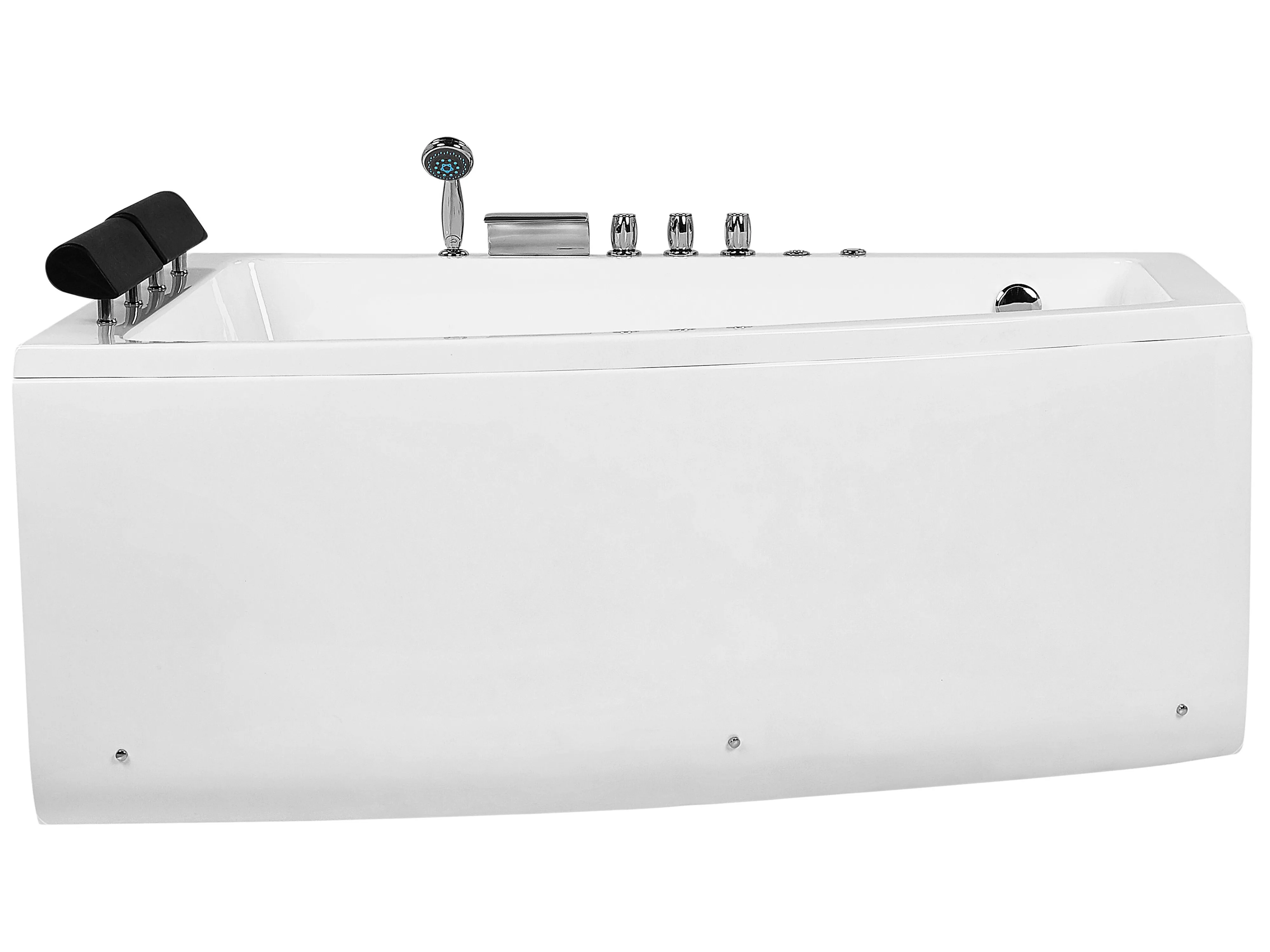 Hoek bubbelbad met LED SERRANA rechtszijdig 182 x 121 cm Wit