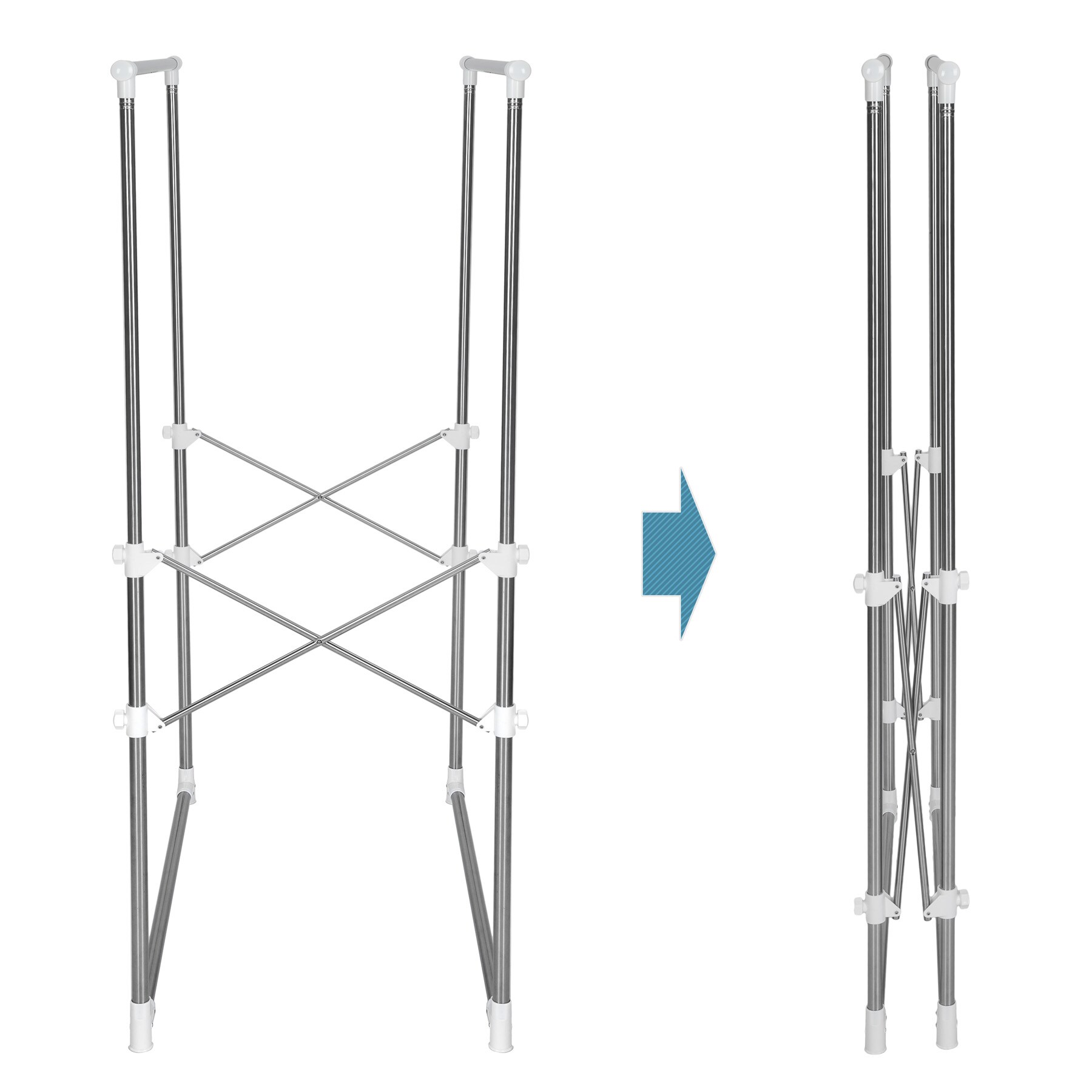 tectake® Kleiderständer, klappbar, standfest, 110 - 190 x 64 x 92 - 166 cm