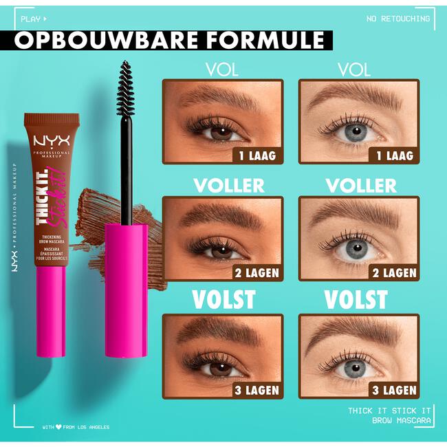 NYX Professional Makeup Thick It. Stick It! Wenkbrauwmascara 7 Espresso