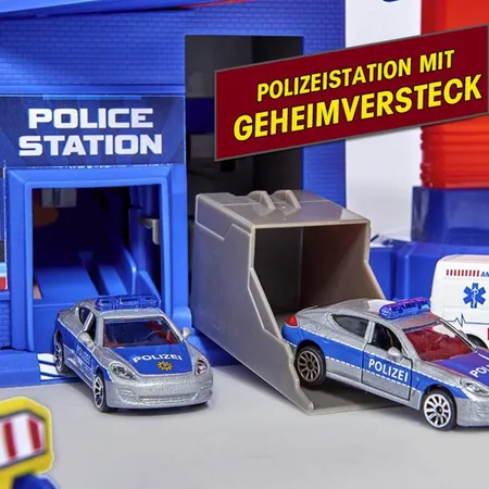 Majorette Super City Garage + 6 vehicles