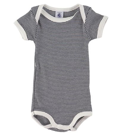 Petit Bateau Bodys k/ä - 3er-Pack - Weiß/Navy Gestreift