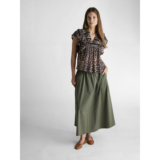 Neo Noir Yara Poplin Nederdel, Army, 34