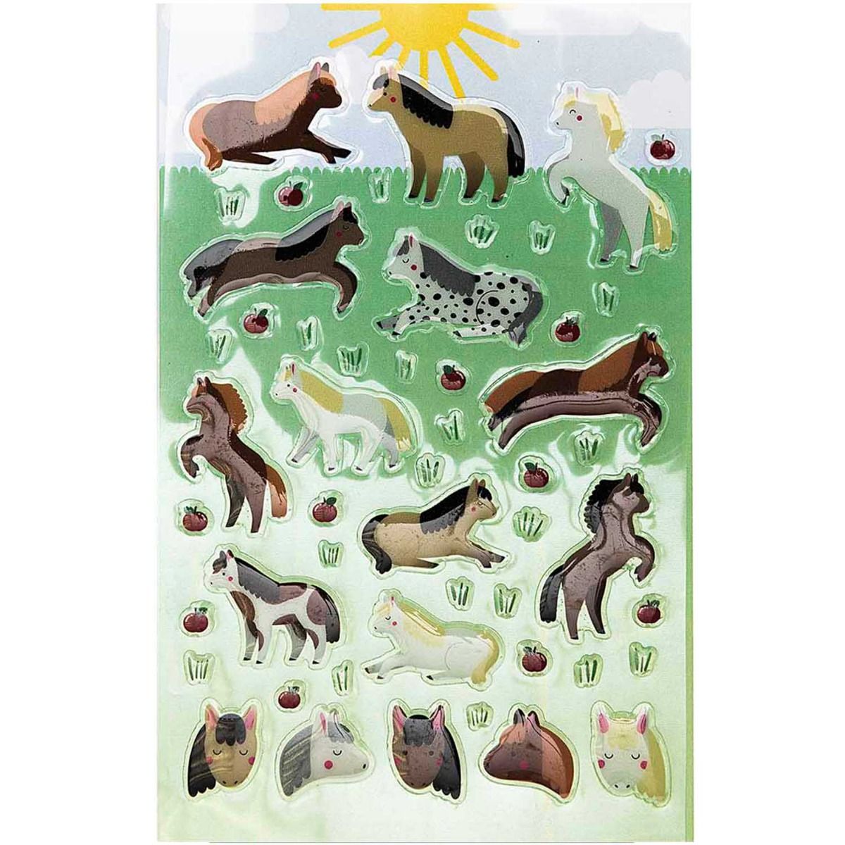 Stickers en gel motifs chevaux Rico Design