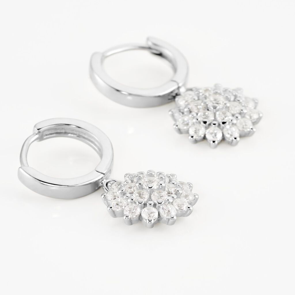 Créoles Argent Blanc Maximille Oxydes De Zirconium