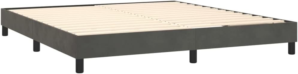 Boxspringbett mit Matratze Dunkelgrau 180x200 cm SamtKnopfheftung Design