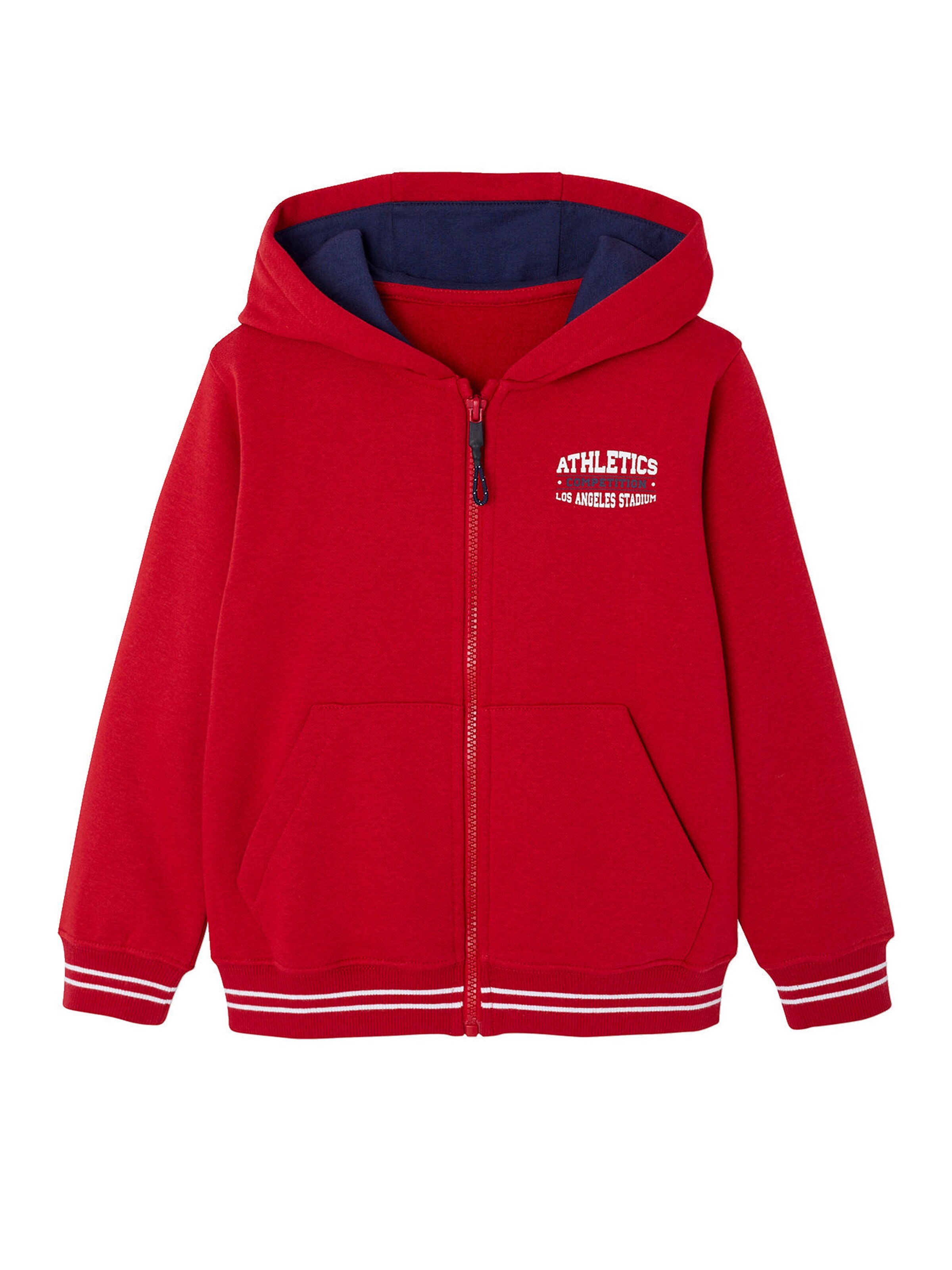 Vertbaudet Jungen Sportjacke mit Kapuze und Recycling-Polyester rot