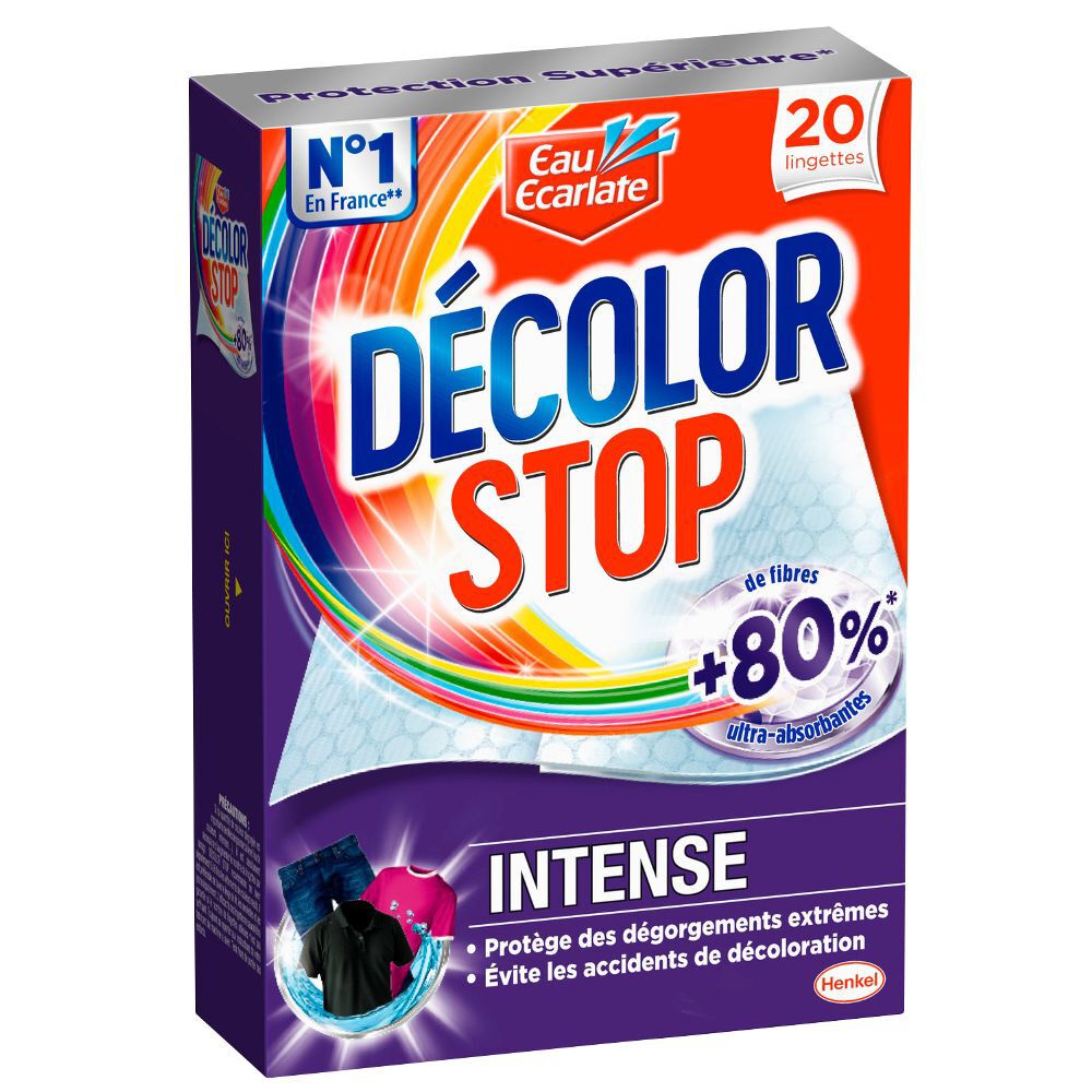 Lingette Décolor Stop Eau Ecarlate anti décoloration Intense x20