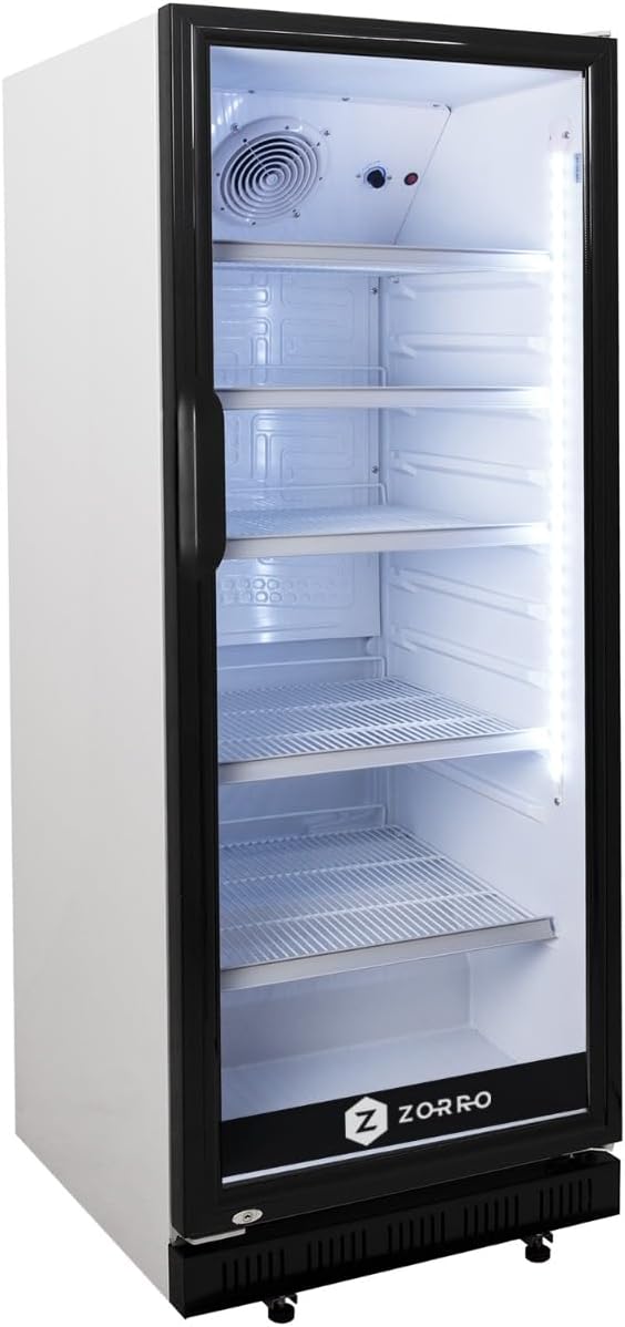 ZORRO - Getränkekühlschrank ZK 310 Liter - weiß/schwarz - Flaschenkühlschrank - Kühlschrank mit Glastüre - Gastro Getränkekühler - Partykühlschrank