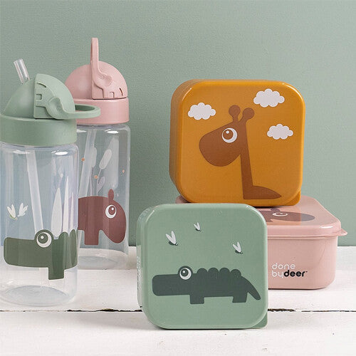 Done by deer drinkfles met rietje - croco - 350ml