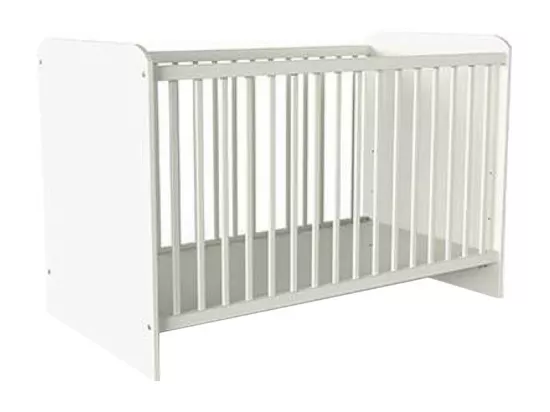 Lit à barreaux 60x120 cm avec sommier Reverso blanc