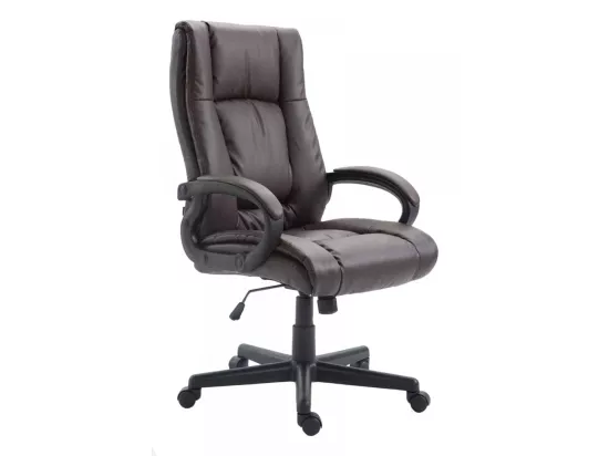 Chaise de bureau - Similicuir & Noir - Marron - XL Sparta
