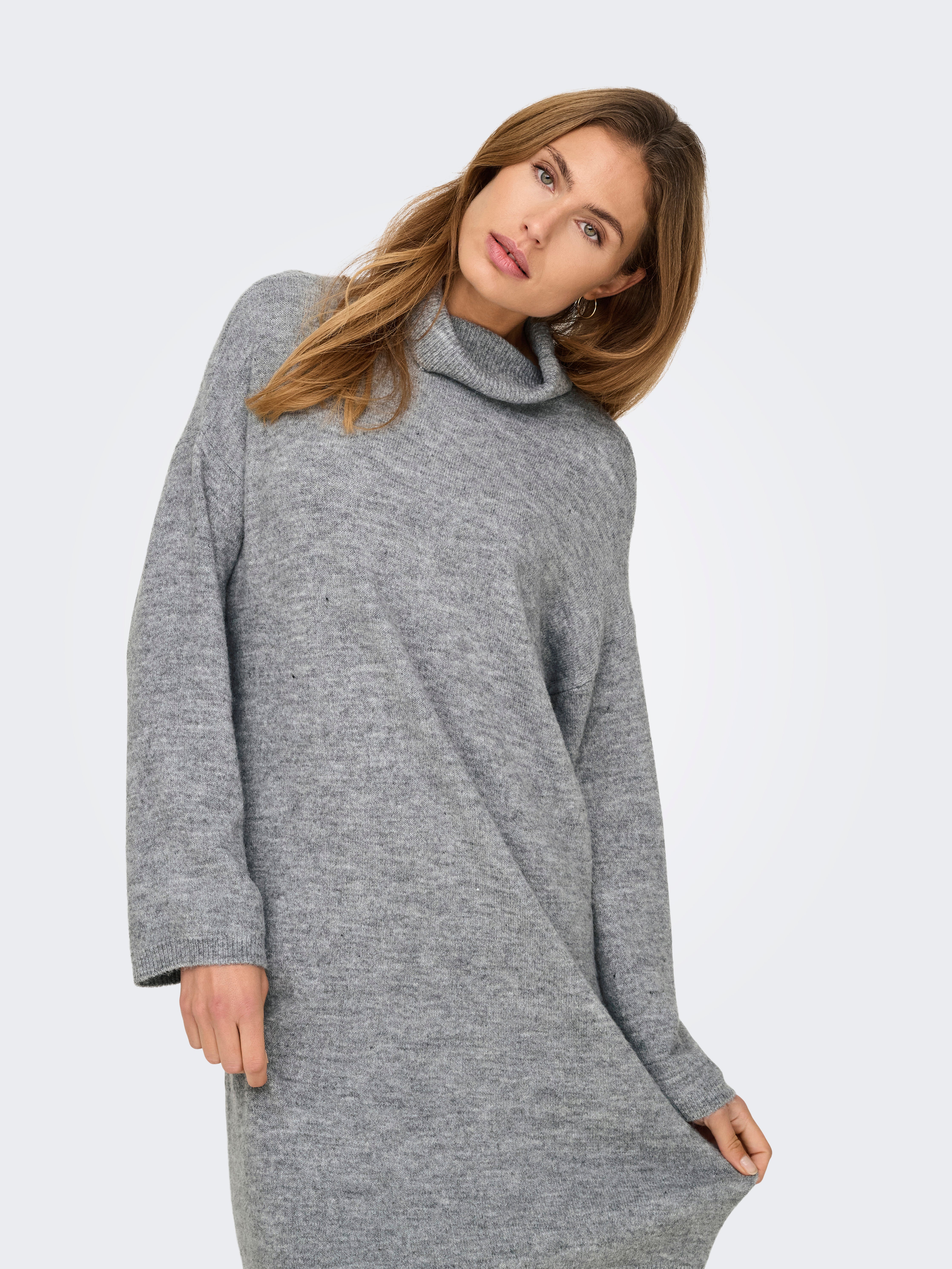 ONLTALIO Midikleid Light Grey Melange