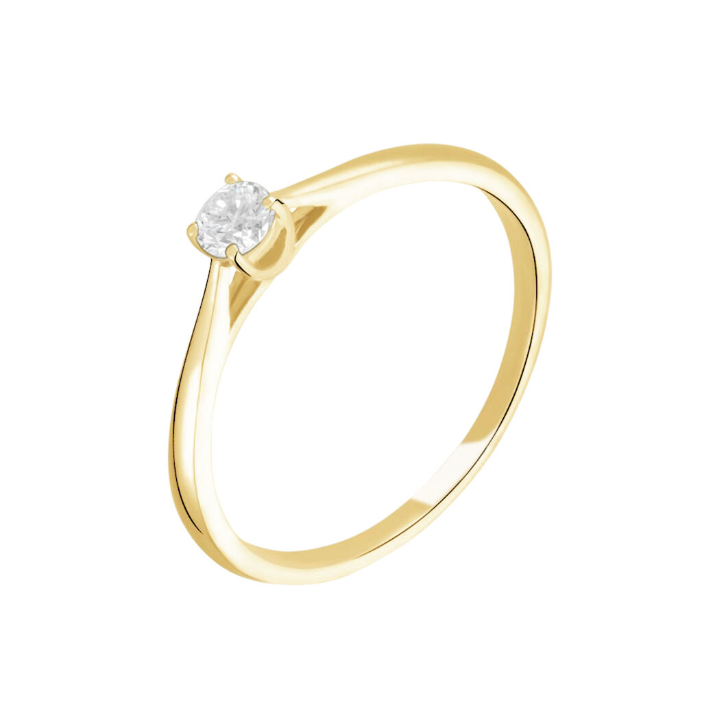 Bague Solitaire Or Jaune Aphrodite Diamant