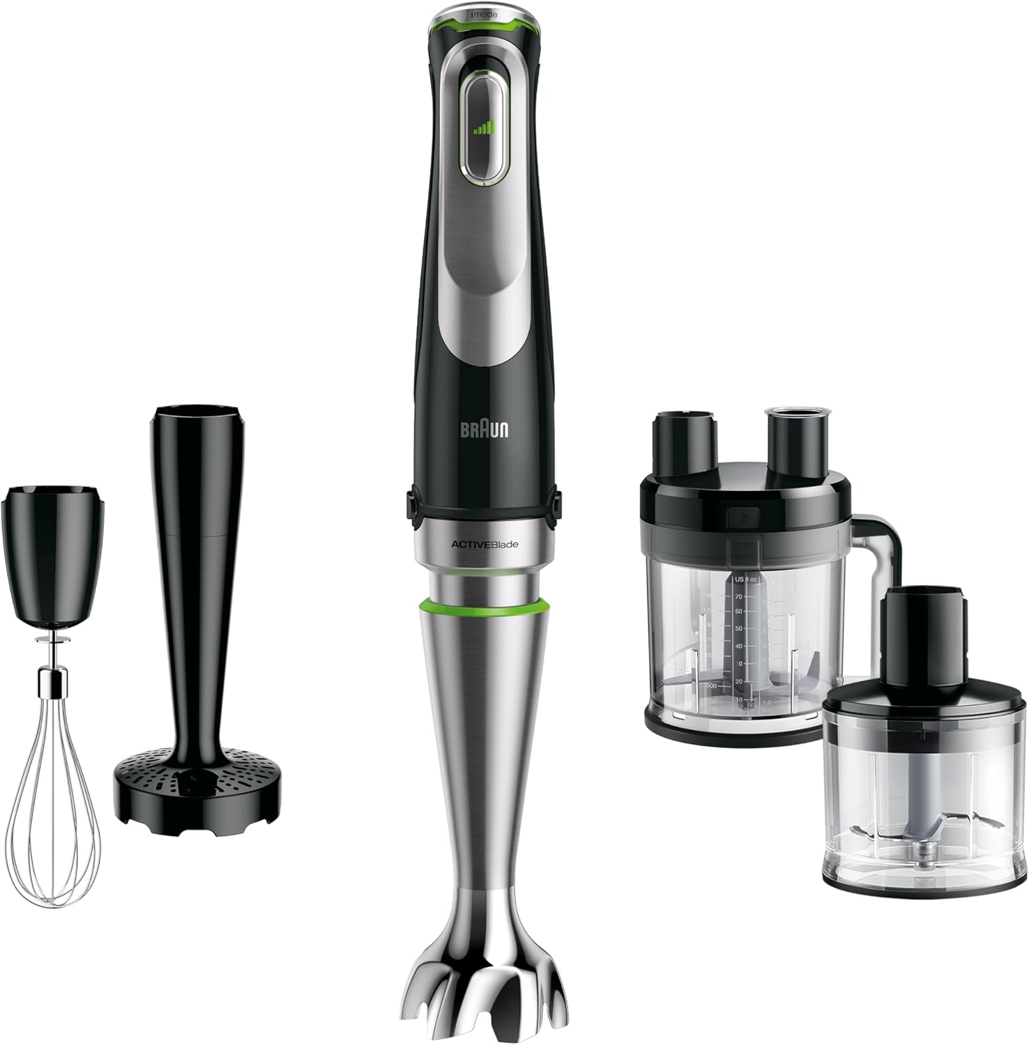 Braun MultiQuick 9 - Stabmixer mit SplashControl-Technologie, Präzise Geschwindigkeitsregelung, Active PowerDrive, 1,2L Küchenmaschine, Zerkleinerer, 600 ml Becher, 1200W, Schwarz (MQ9187XLI)