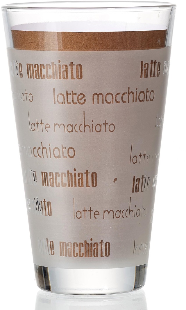 Ritzenhoff & Breker Latte-Macchiato-Glas »Chicco« Schrift-Dekor, 4-teilig