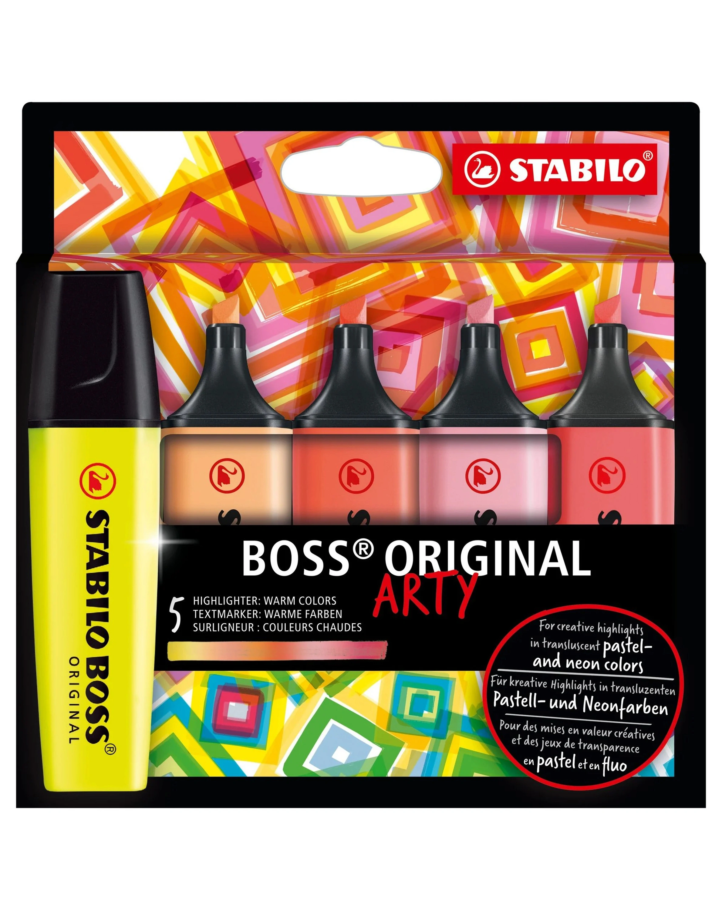 Textmarker STABILO® BOSS ORIGINAL ARTY 5er-Pack in warm