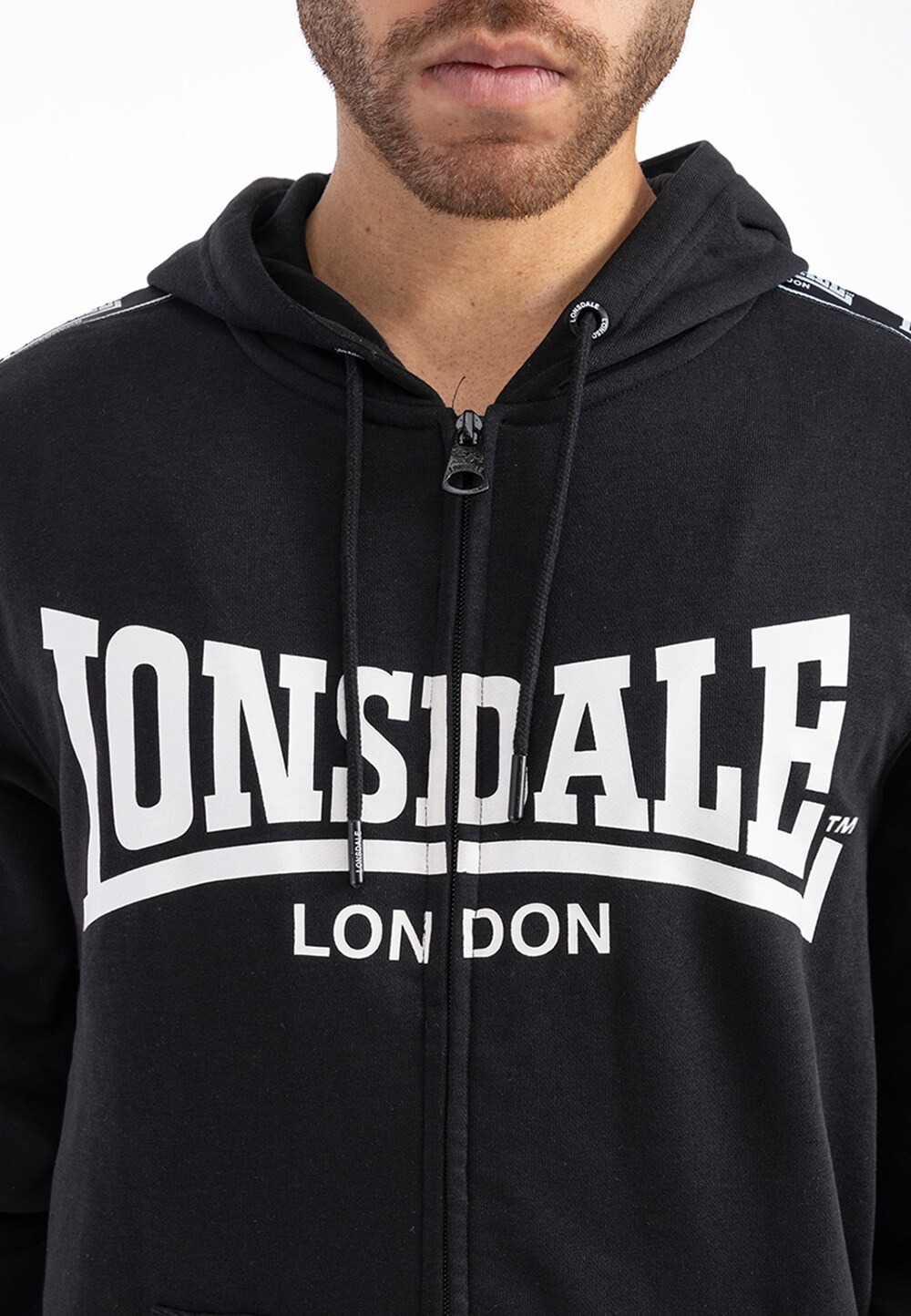 Lonsdale Herren Kapuzensweatjacke mit Reißverschluss normale Passform BIGTON