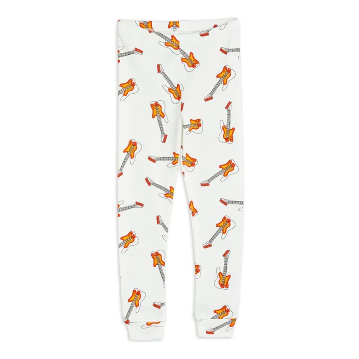 Mini Rodini Legging Coton Bio Guitare | Blanc