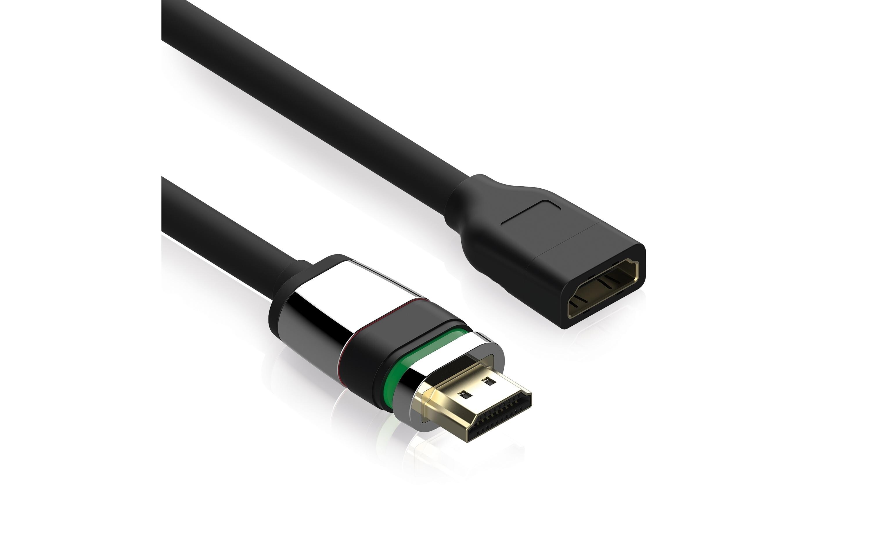 Adapter HDMI Stecker – HDMI BuchseZertifizierter 4K High Speed HDMI Portsaver Adapter mit Ethernet Kanal