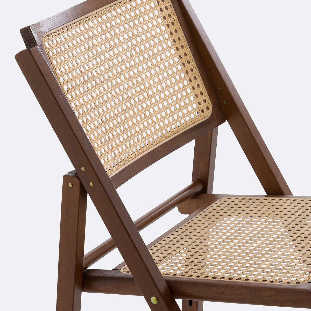 LA REDOUTE INTERIEURS<br>Conjunto de 2 cadeiras dobráveis em madeira de faia e rattan, Rivia