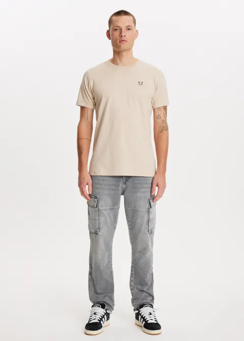 T-shirt met kruis logo zand (ZND.M)