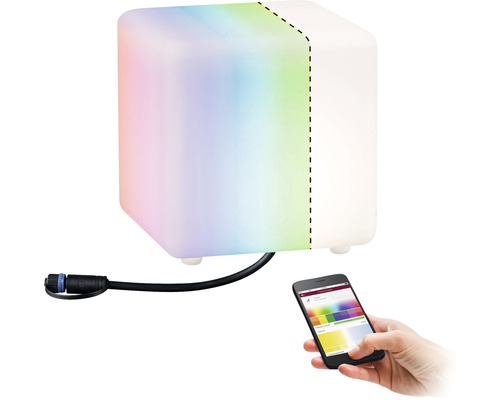 Paulmann Plug & Shine ZigBee RGBW IP65 2.8W 110 lm Cube wit 230/24 V - Compatibel met SMART HOME van hornbach