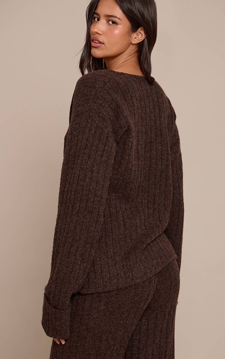 Chocolat Cardigan En Maille Tall Avec Revers Aux Poignets