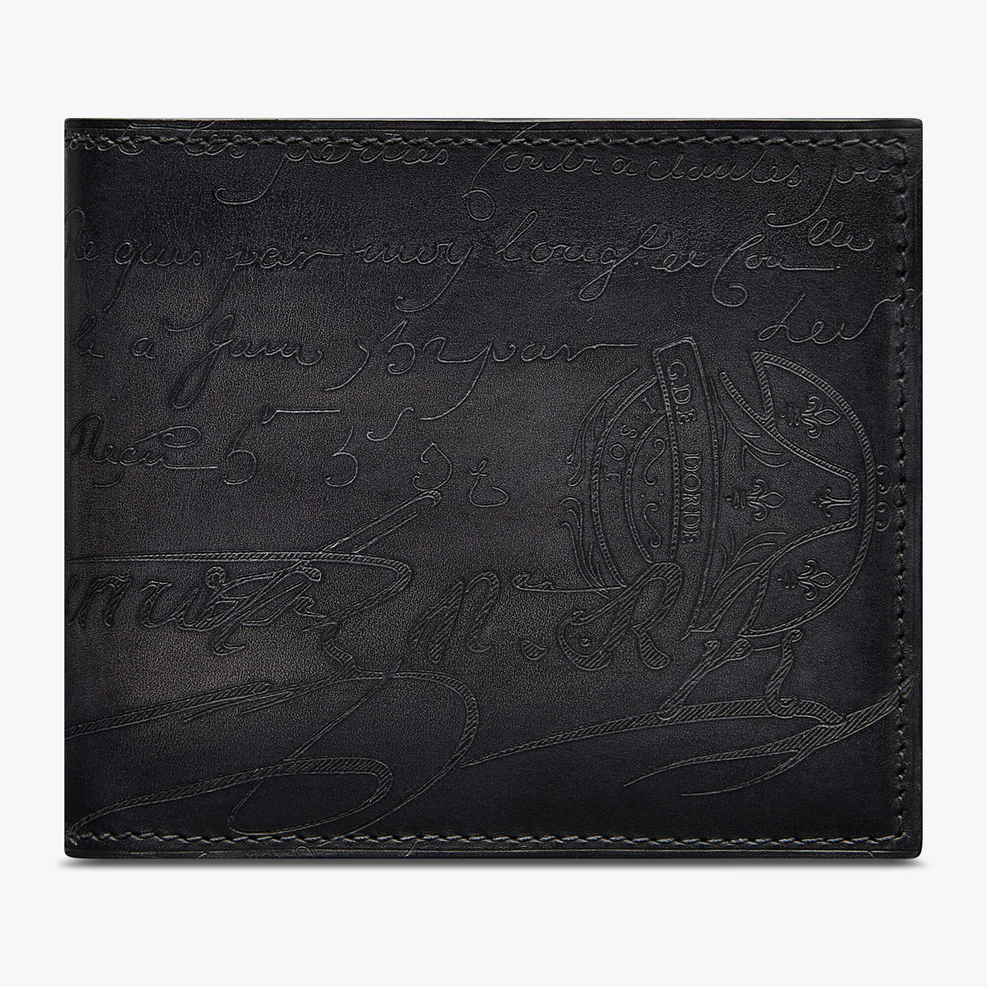 Portefeuille Makore En Cuir Scritto
