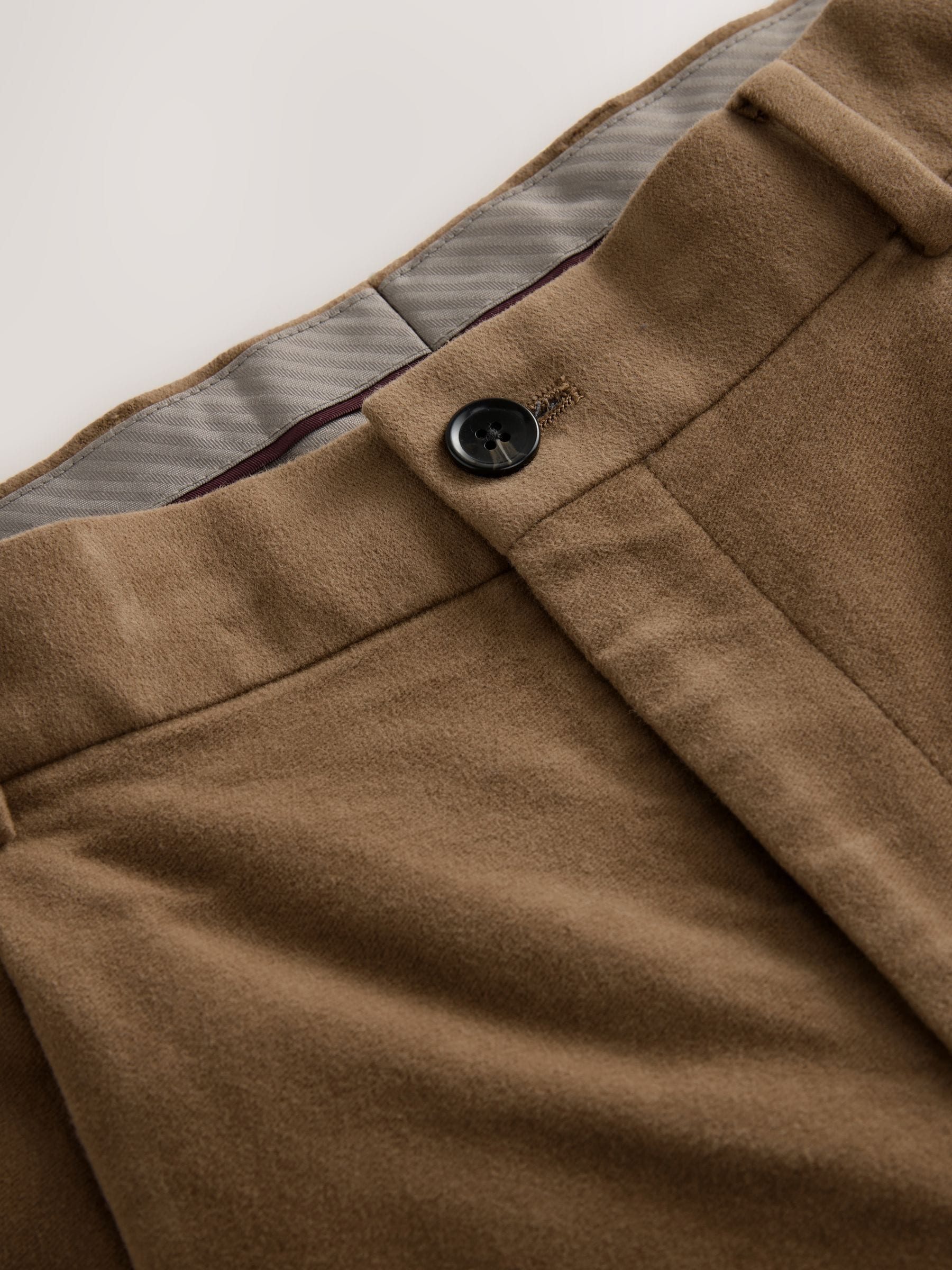 Lichtbruin - Regular fit Smart Signature Emmetex Moleskin Italiaanse stof chino broek