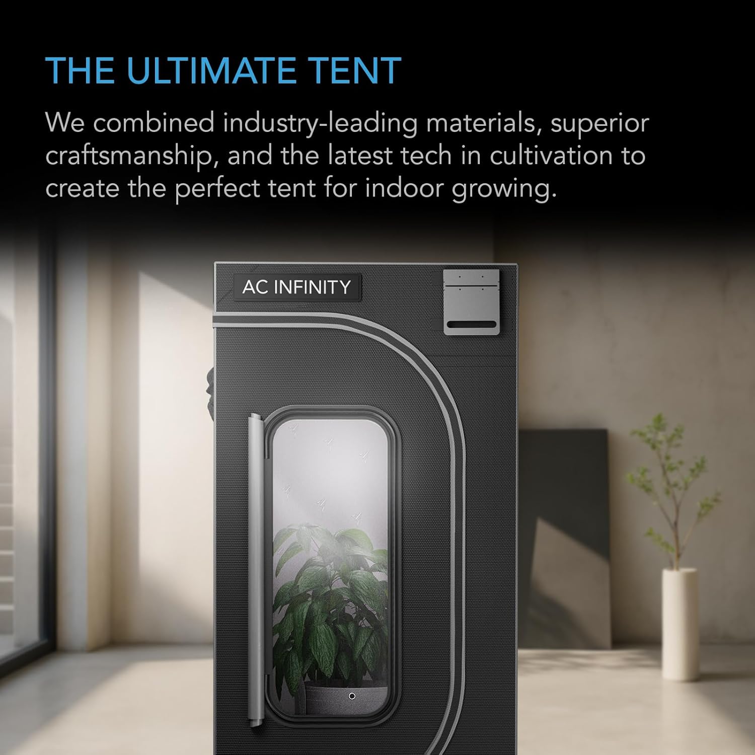 AC Infinity CLOUDLAB 733, Advanced Grow Zelt 90 × 90 × 180 cm, 25 mm Mylar, 25 mm Stahlstangen, laborgetestet höchste Reflexion, großes Sichtfenster, Montageplatte für Controller, Indoor Growing