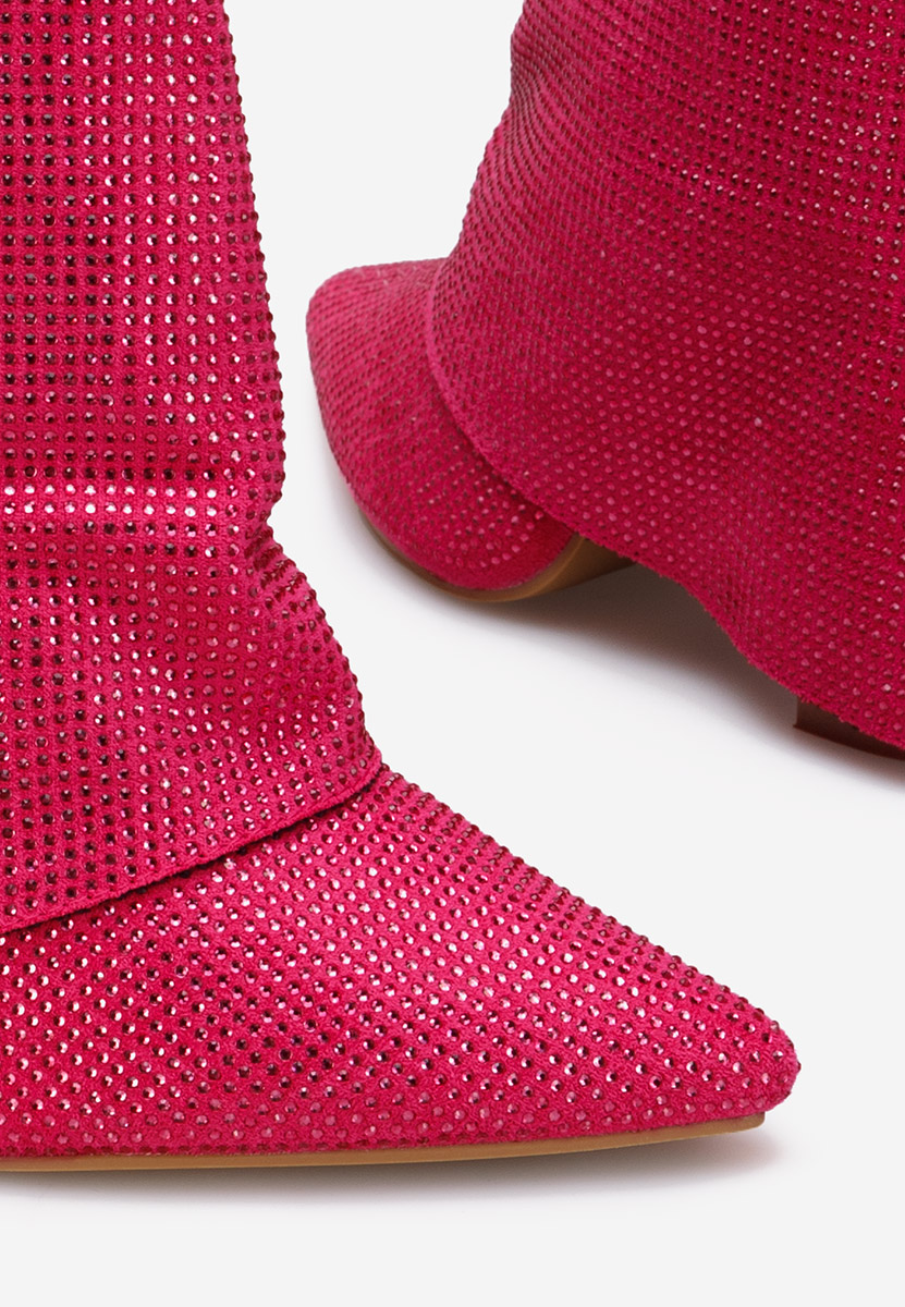 Bottines à talon roses Domina
