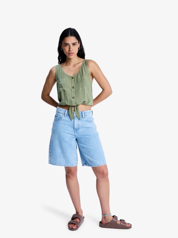 Tropical Hill Blouse sans manches Vert Femme