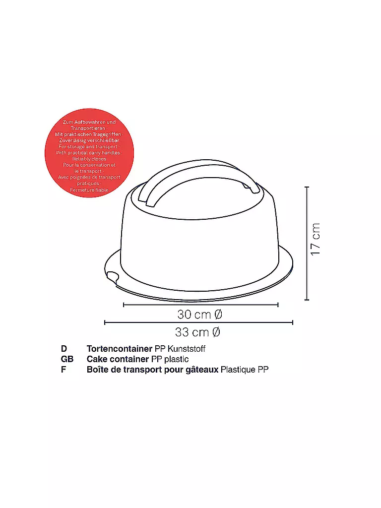 KELA Tortencontainer DELI 38cm Graphitgrau grau