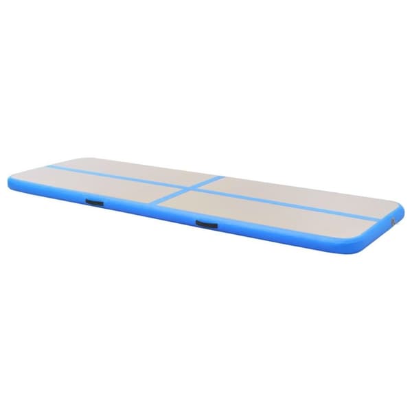 vidaXL Oppblåsbar gymnastikkmatte med pumpe 400x100x10 cm PVC blå