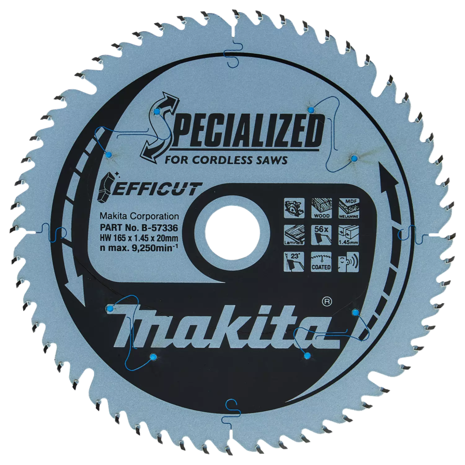 Makita B-57336 Cirkelzaagblad - Efficut 165x20x1,45 56T - Hout