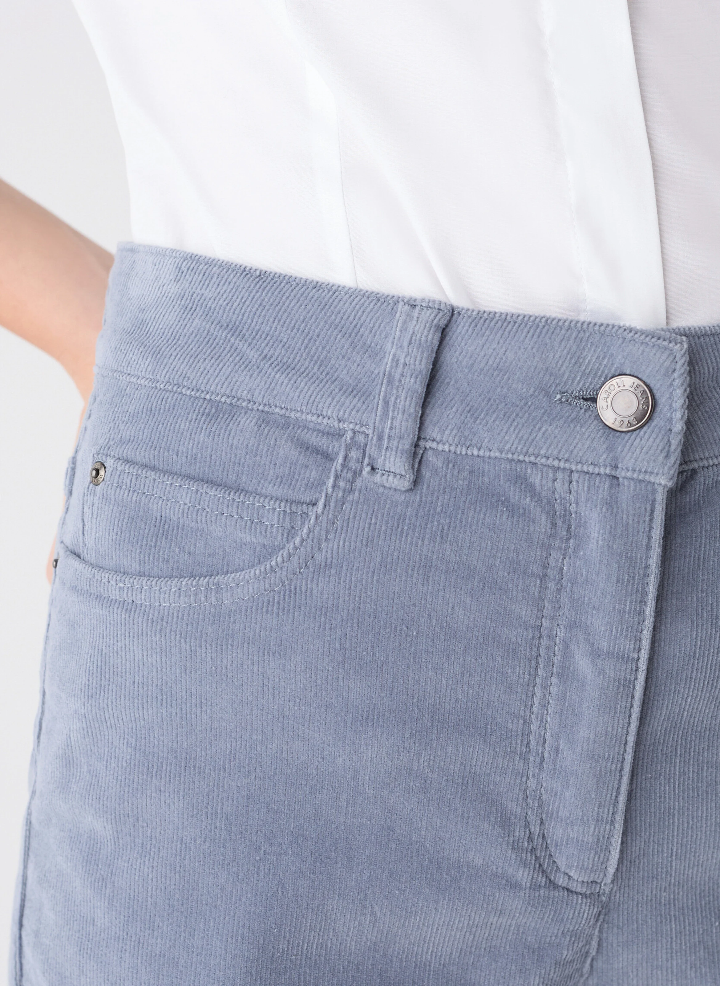 PCHICAGOV - Pantalon droit en coton mélangé | Bleu