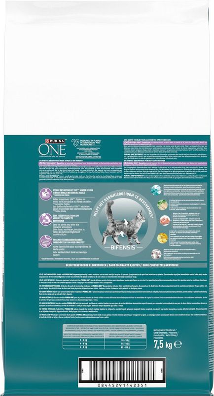 Purina ONE Adult Sensitive - Kattenvoer Droogvoer - Kalkoen - 7.5 kg