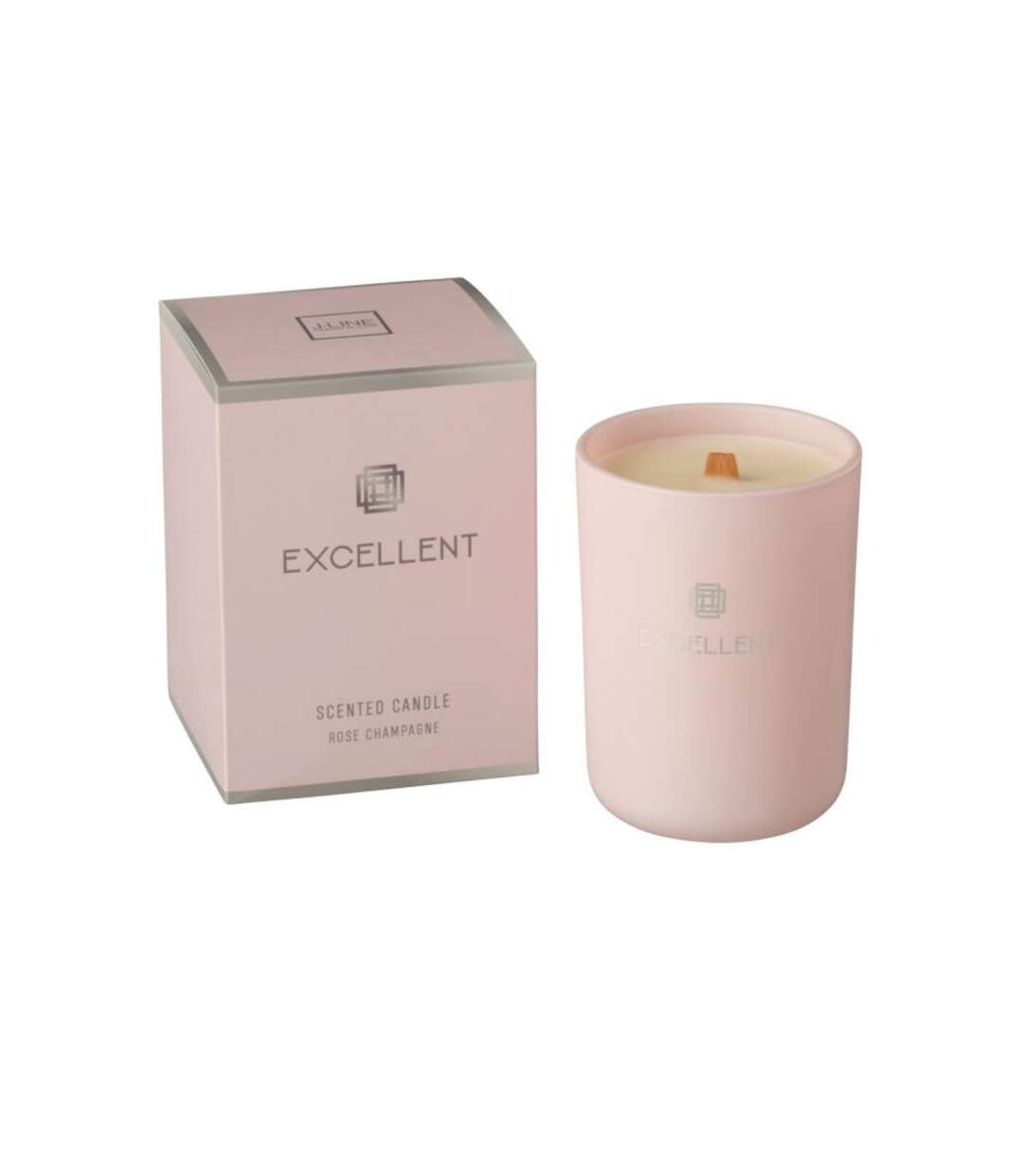 Paris Prix - Bougie Parfumée En Verre excellent 12cm Rose Champagne Pâle