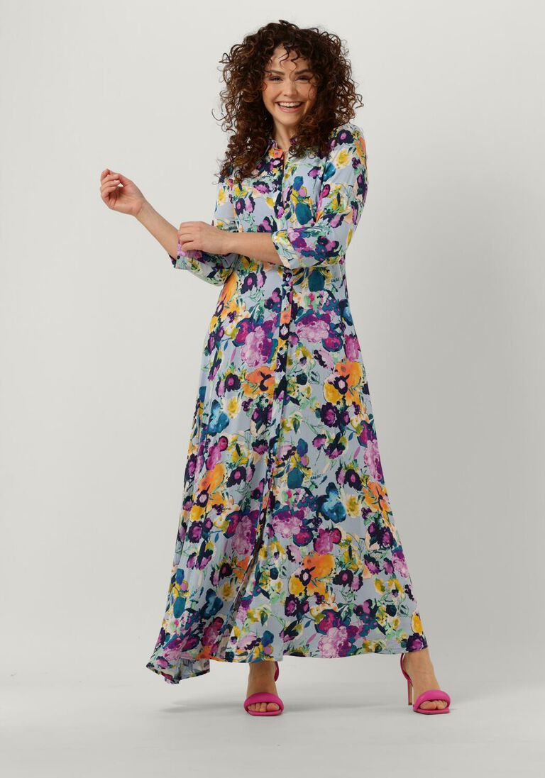 Y.A.S. lichtblauwe y.a.s. maxi jurk yassavanna long shirt dress