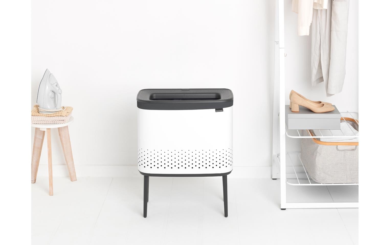 Wäschesammler BO Weiss, 60 l<br>Weisser Wäschekorb