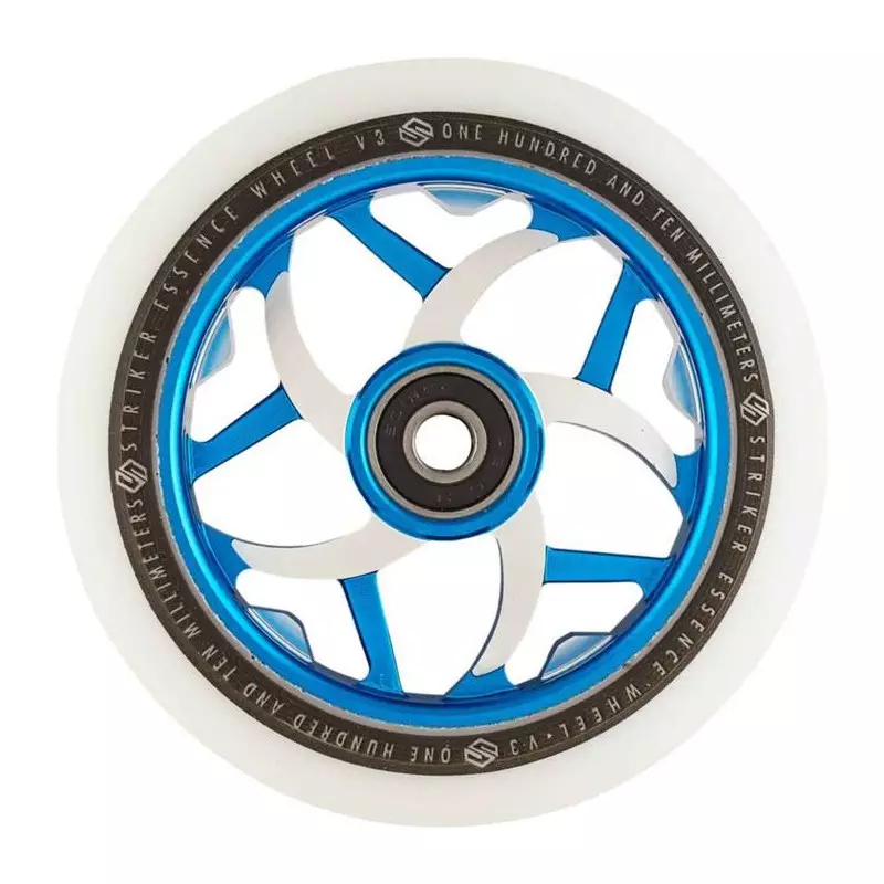 Striker Essence V3 Blanc Roue Trottinette Freestyle Bleu 110mm