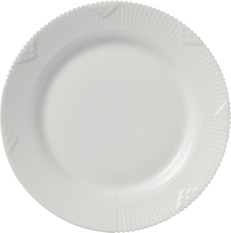 Royal Copenhagen Hvid Elements 19 cm. tallerken Hvid