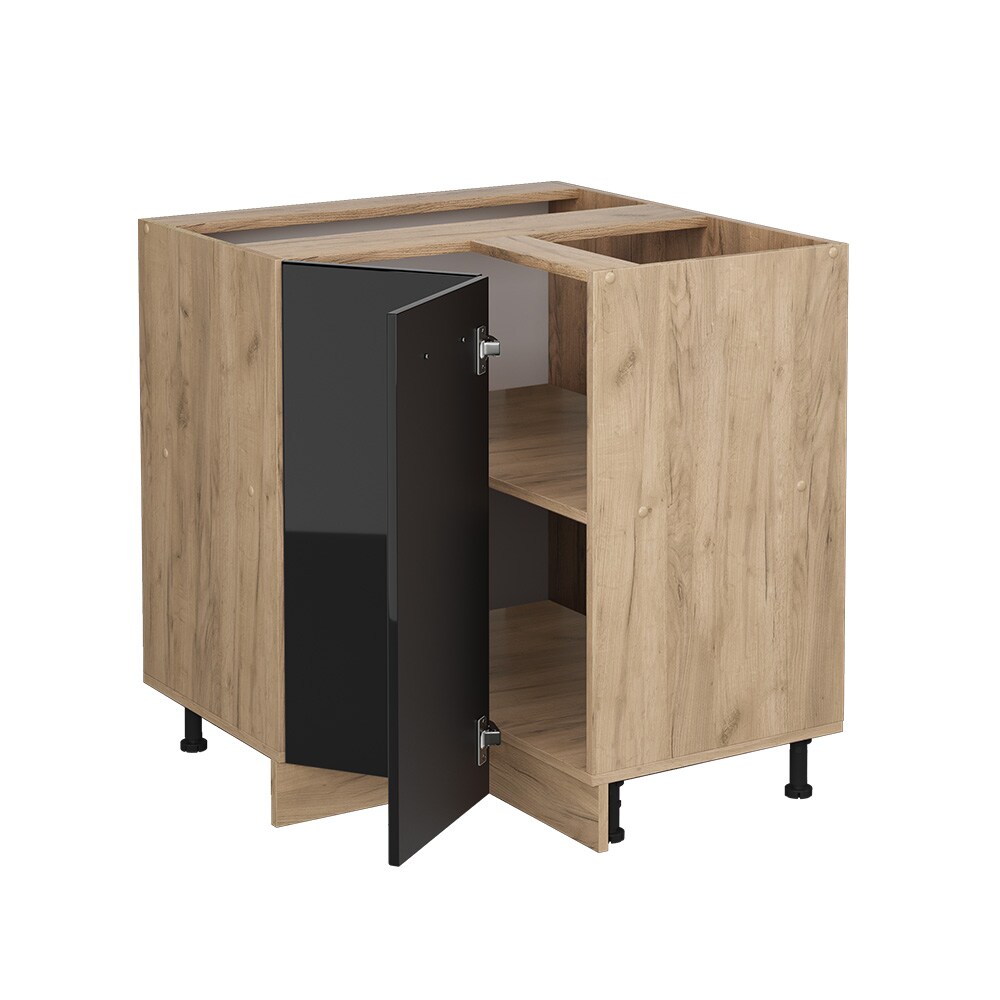 Vicco Eckunterschrank Küchenschrank R-Line Solid Eiche Blau Grau 87 cm modern