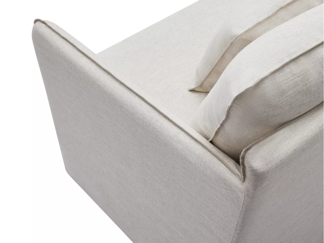 Fauteuil en lin et tissu chiné blanc MASLINO de Maison Céphy