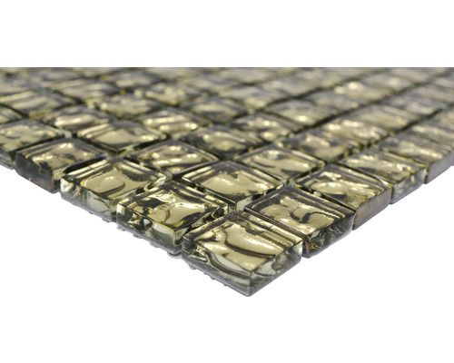 Glasmozaïek XCM 8GO3 vierkant Kristal Goud golvend 29,8x29,8cm