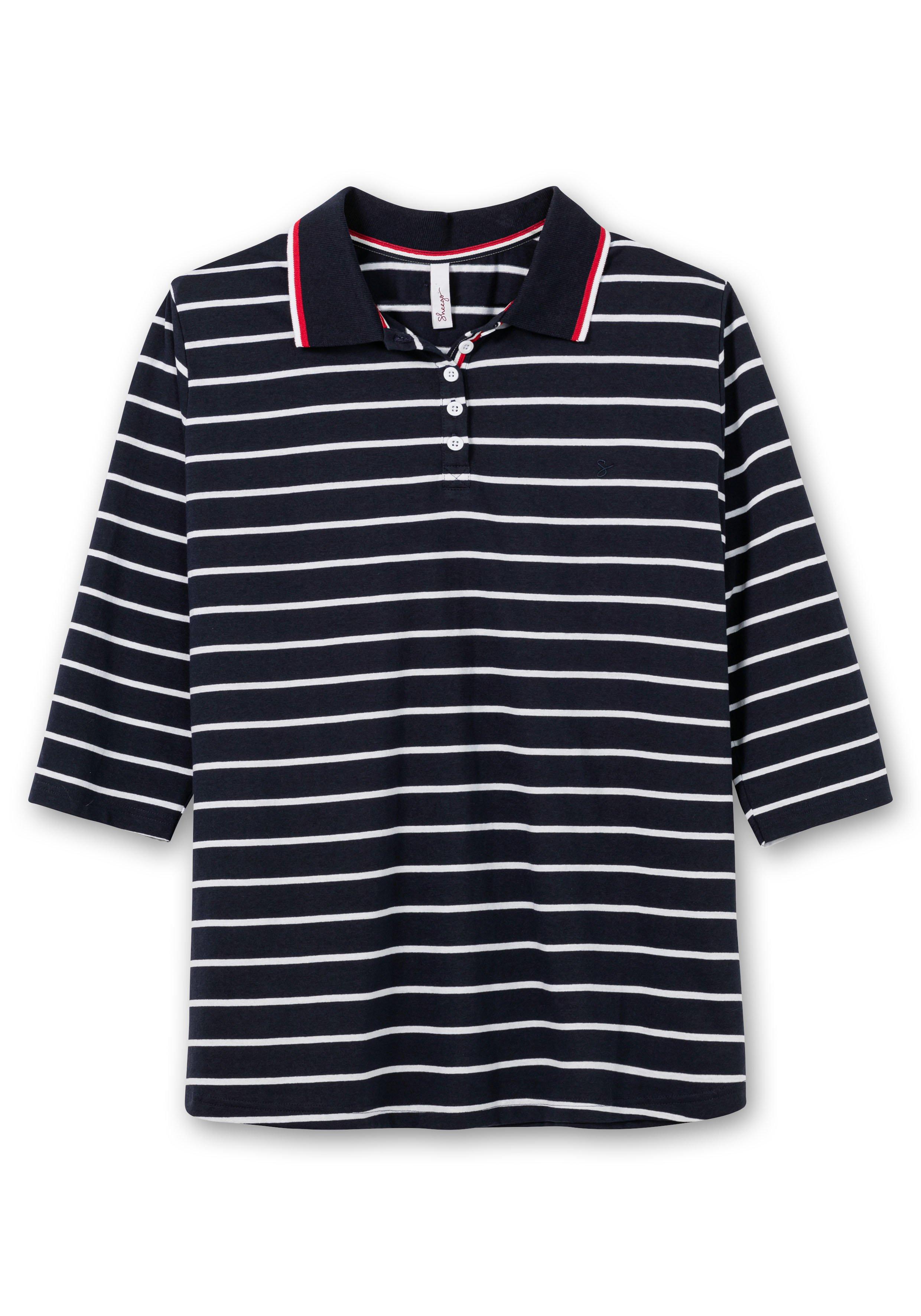 Gestreiftes Poloshirt mit 3/4-Arm