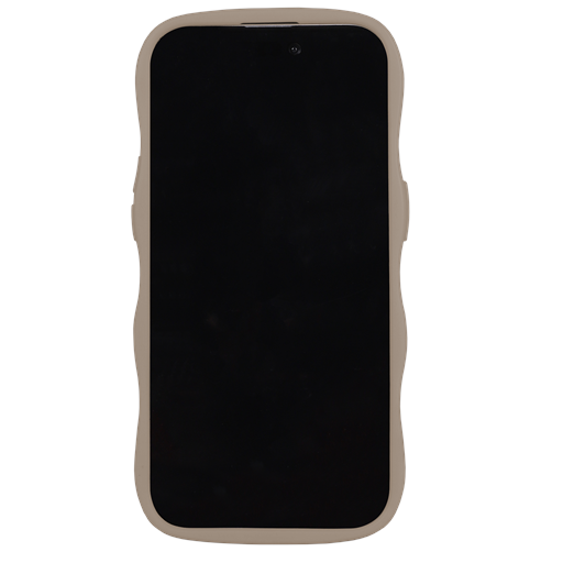 holdit Iphone 15/14 Plus Transparent Wavy Cover, Mocha Brown/Transparent