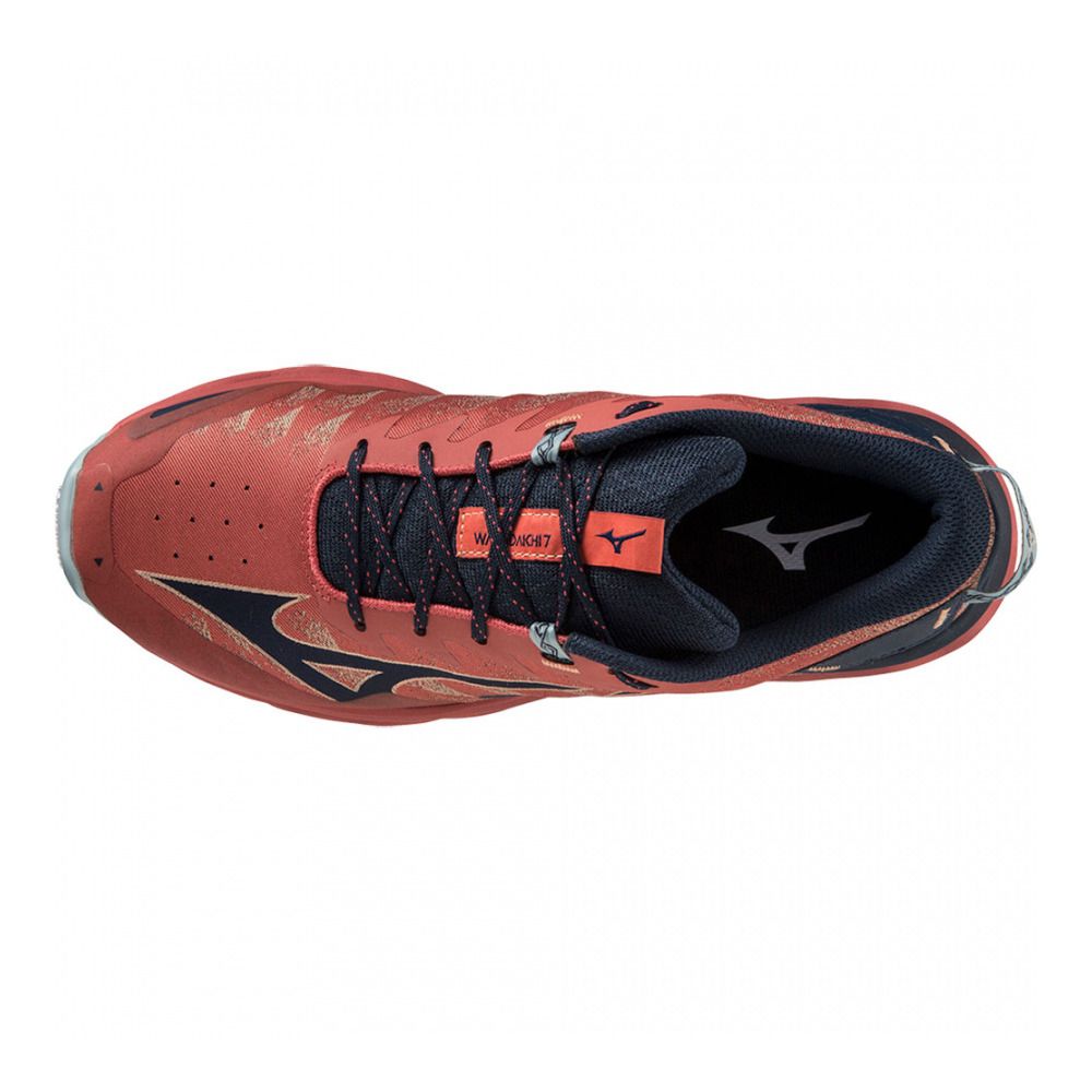 Mizuno WAVE DAICHI 7 - Chaussures trail Homme mineral red/dressblues/tourmaline