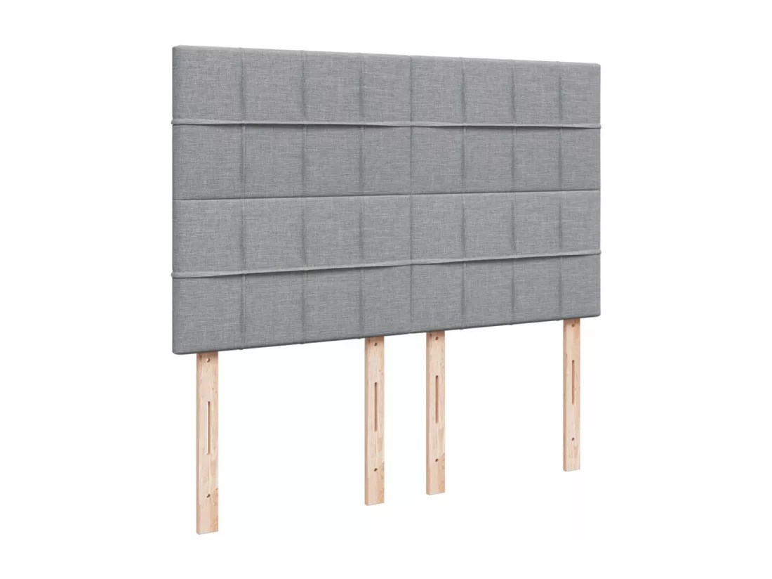 Sommier à lattes de lit avec matelas Gris clair 160x200cm Tissu